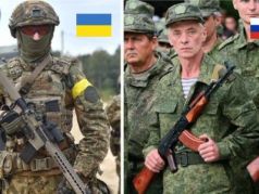 Украинский и российский солдат.