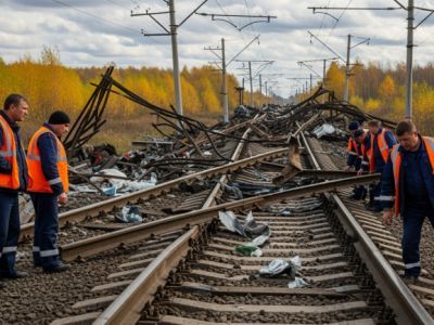 Взрыв на железной дороге. Фото: vizitnlo.ru