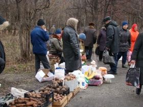 Стихийная  ярмарка в парке. Фото: Виктор Шамаев