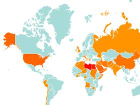 Карта протестов; сайт worldatprotest.com