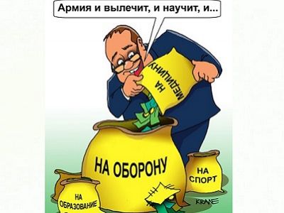 Расходы на ВПК (карикатура). Источник - rosred.ru