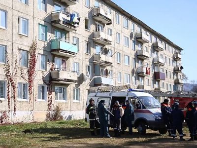 Обрушившийся дом в Новонежино. Фото: Пресс-служба администрации Приморского края/ТАСС