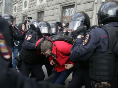 Акция в Москве у здания ФСБ на Лубянке против политических репрессий 14.03.  Фото: Светлана Виданова / "Новая газета"