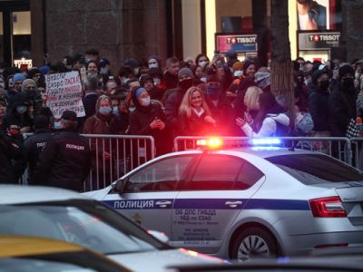 Митинг в поддержку Алексея Навального в Москве 21 апреля, Тверская улица. Фото: Андрей Любимов / РБК